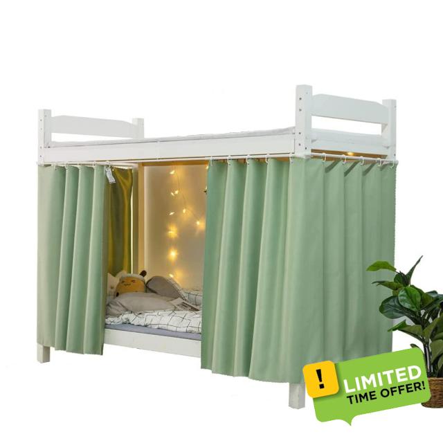 Qubanda Dorm Home Solid Thicken Bunk Blackout Bed Curtains Cloth Bed Canopy Students Single Sleeper
