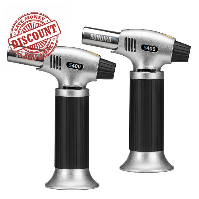 Sondiko Butane Torch S400 with Creme Brulee Ramekins Set