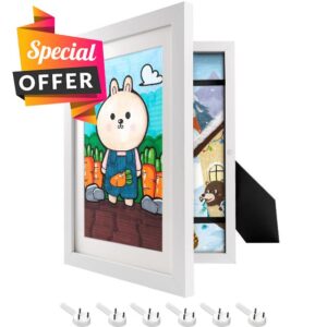Upgraded Kids Art Frame Placing or Hanging Kids Artwork Picture Frames Changeable Front-Opening 10x12.5 Kids Artwork Display Storage Frame for Drawings