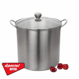 Versatile 21.5QT Stainless Steel Canner: Your Culinary Companion，enjoy the satisfaction of homemade creations with this versatile and dependable kitchen essential.12.20 x 12.20 x 14.17 Inches，Silver！