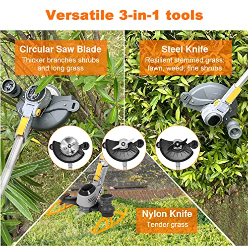 Lightweight Push Weed Trimmer/Weed Whacker for Yard or Garden (Battery 4.0Ah×2 T1)