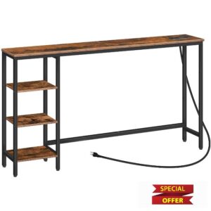 HOOBRO Console Table with Power Outlet