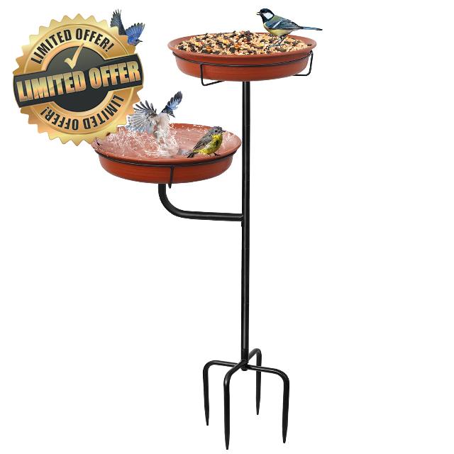 YALINKA Freestanding Birdbaths Bowl Outdoor