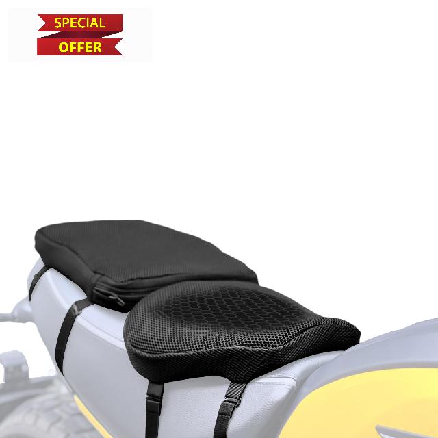 Motorcycle Gel seat Cushion Front and Rear Combo Kit-Soft Rubber Material Motorcycle Seat Cushion Pad