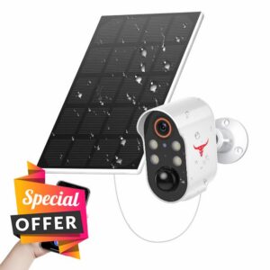 SJCODE Security Camera Wireless Outdoor with Solar Panel for Home Security