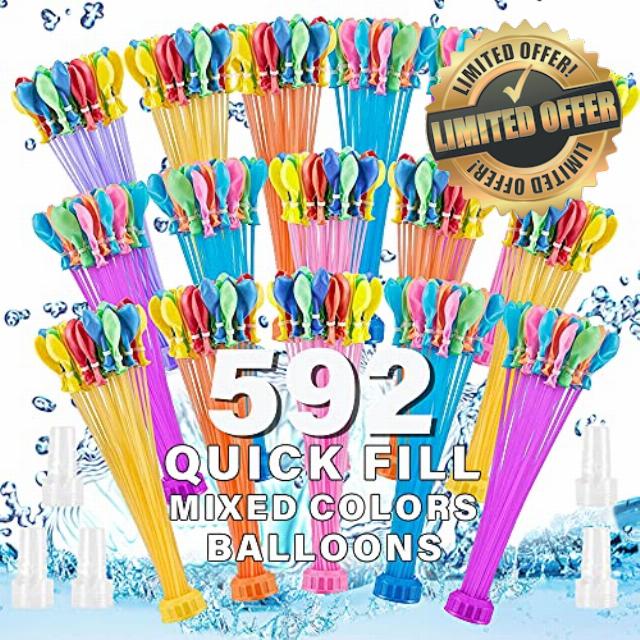 Summer Quick Fill Water Balloons Suitable for Adults and Children's Summer Cooling Total of 592 Balloons
