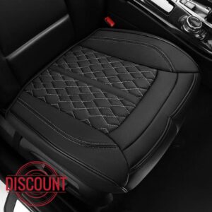Pariiaodin 2-Pcs Premium Leather Car Seat Covers for Bottom Front Seats