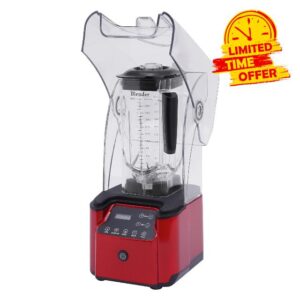 2.2L Commercial Blender with Soundproof Cover Fruit Juicer Smoothie Maker 2 in 1 Blades Professional Blender Mixer Countertop Smoothie Maker Quiet&Low Noise 2200W(Support Timing)