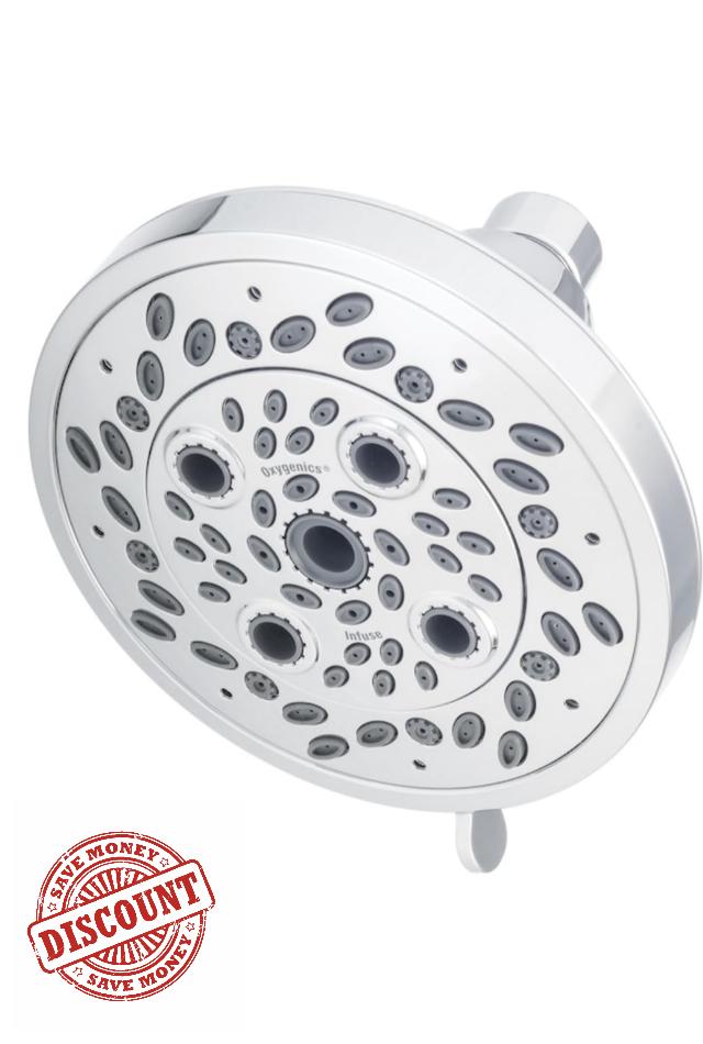 Oxygenics Infuse Chrome Round Fixed Shower Head 1.8-GPM (6.8-LPM)