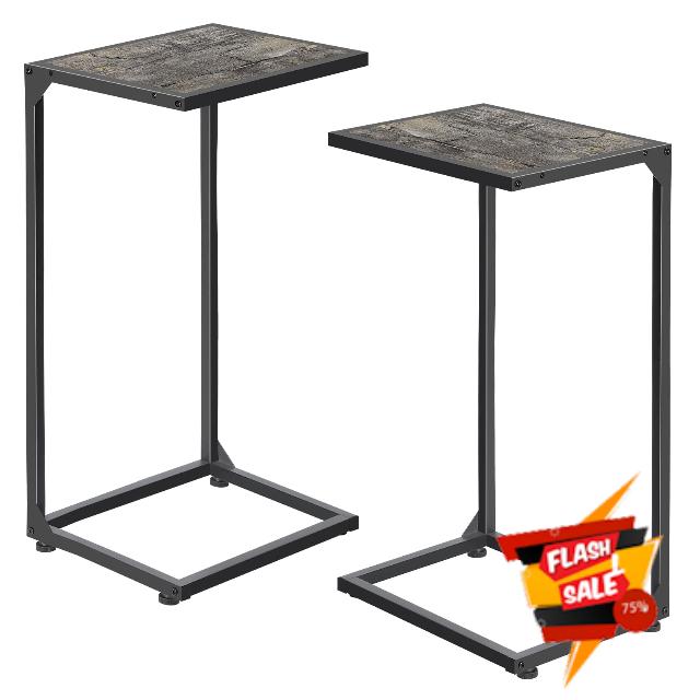 C Shaped End Table Set of 2