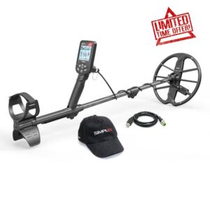 Nokta Simplex Ultra Waterproof Metal Detector with Carbon Fiber Shaft and 11&rdquo; Search Coil