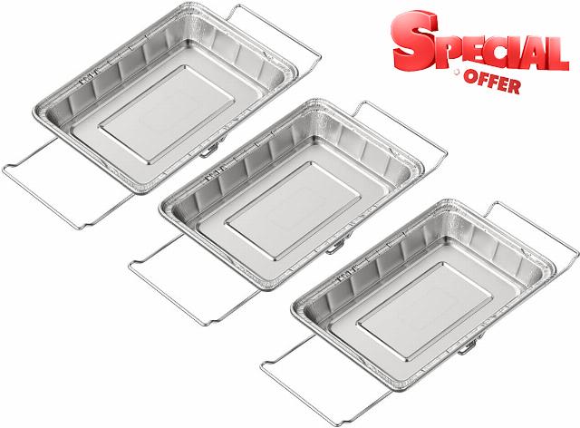 Blackhoso 3 Pack Wet Smoke Drip Pans Kit for Weber SmokeFire EX4 and EX6 Wood Fired Pellet Grills Adding Moisture to The Meat & Catching the Drippings