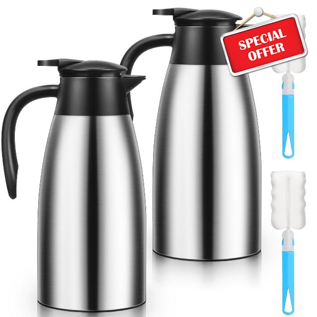 2 Pcs 68 oz Thermal Coffee Carafe for Keeping Hot