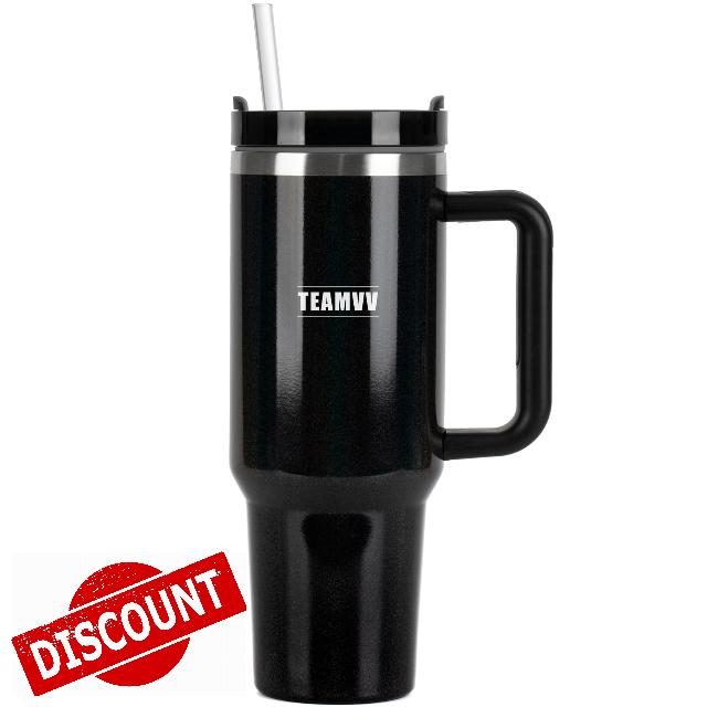 TEAMVV 40 oz Tumbler with Handle and Straw Lid for Water
