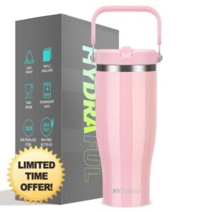 Hydraful 40 oz Tumbler with handle flip straw