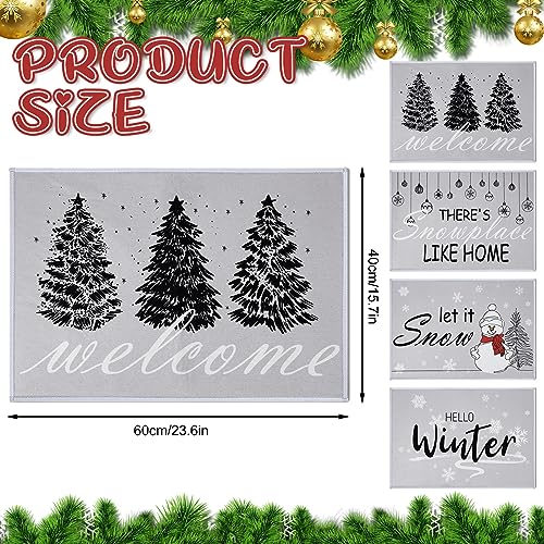Snowman Rug Outdoor Snowflake Entrance