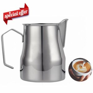 ShanSon Milk Frothing Pitcher Espresso Accessories Steaming Pitchers Jug Cup Stainless Steel for Barista Coffee bar Supplies Cappuccino Latte with Latte Art Pen