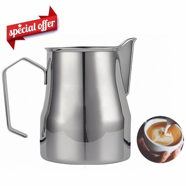 ShanSon Milk Frothing Pitcher Espresso Accessories Steaming Pitchers Jug Cup Stainless Steel for Barista Coffee bar Supplies Cappuccino Latte with Latte Art Pen