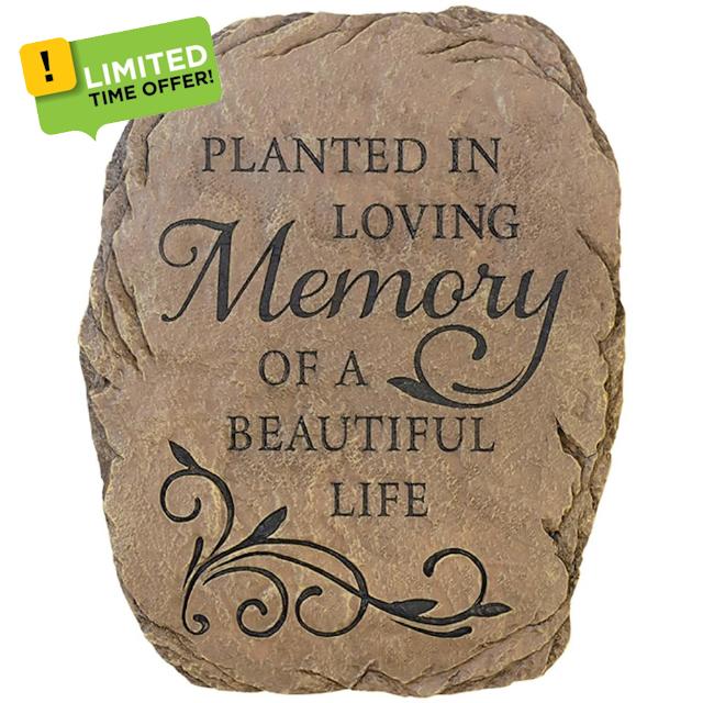 The Bridge Collection "Planted in Loving Memory of a Beautiful Life Memorial Garden Stone - Memorial Stone for Bereavement Gift