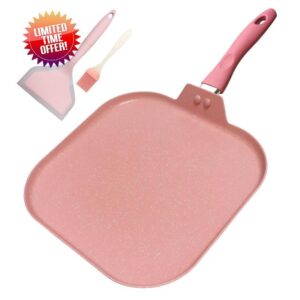 Paweiya Square Griddle Pan for Stove Top Nonstick