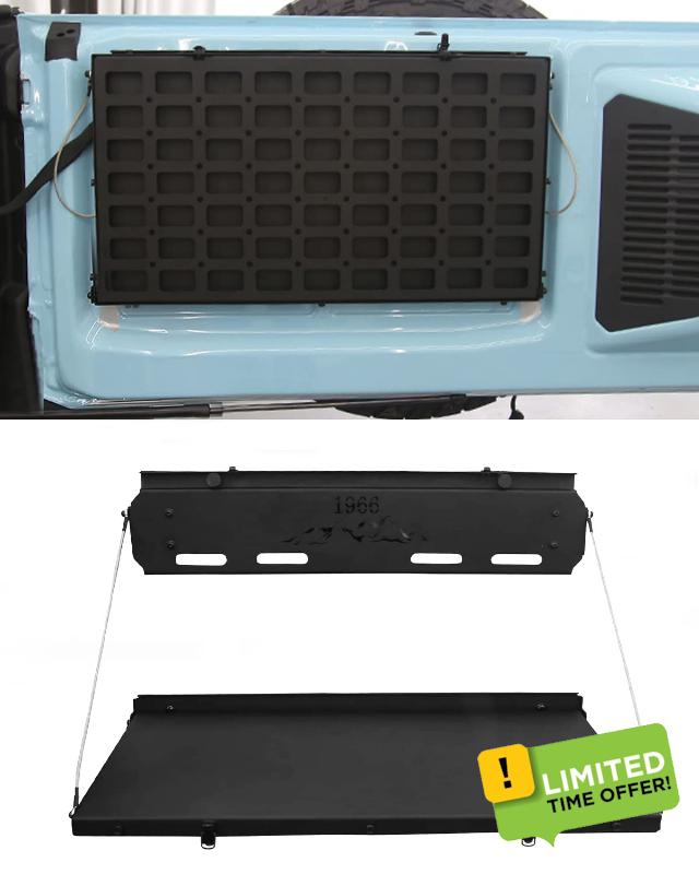 wanmxaul Foldable Tailgate Table Foldable with Molle Grid for Ford Bronco 2/4 Door 2021 2022 2023