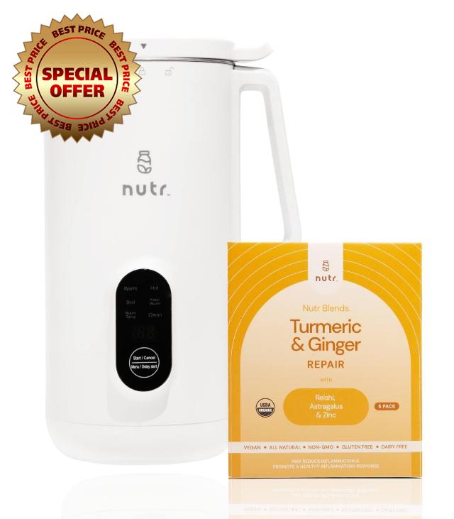 NUTR Machine and NUTR Blends Bundle: Automatic Nut Milk Maker