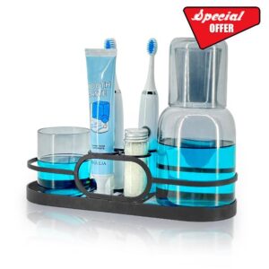 Glass Mouthwash Dispenser Set