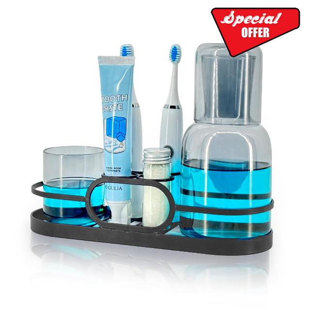 Glass Mouthwash Dispenser Set