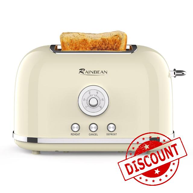 Toaster 2 Slice Retro Toaster Stainless Steel with 6 Bread Shade Settings and Bagel Cancel Defrost Reheat Function