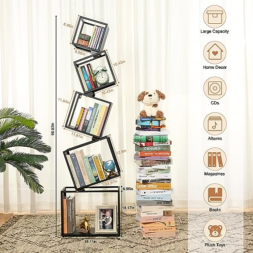 67" Tall Black Bookshelf