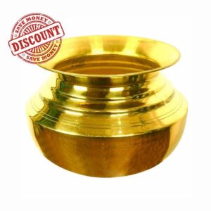 Brass Handi for Cooking Food | Pital Handi 5 LTR Capacity | Weight 1.45 kg | Strong and Shining Golden