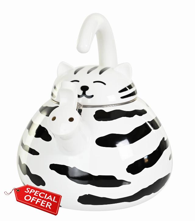 Home-X Whistling Tea Kettle - Cat Style