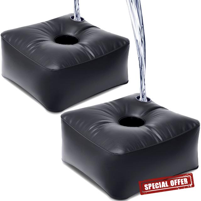 Sasylvia 2 Pcs Umbrella Base Weight Water Bag Heavy Duty up to 60 Lbs for Umbrella Stand Cantilever Base