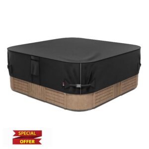 iBirdie Outdoor Waterproof and Weatherproof Hot Tub Cover 85 x 85 inch 600D Heavy Duty Jacuzzi Square Cover Protector SPA Protective Cover Cap