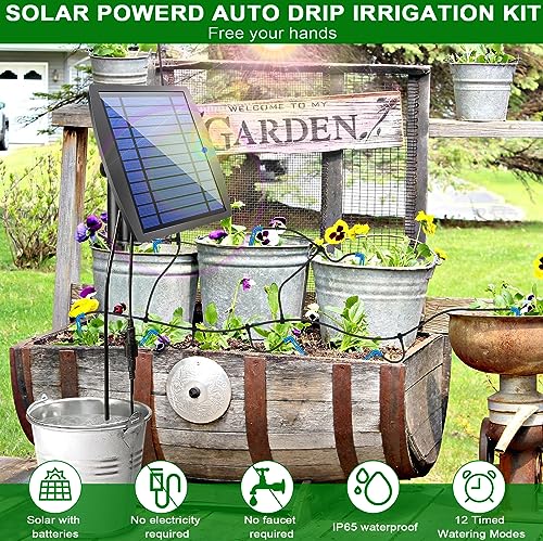 Solar Powered Garden Watering System for Indoor & Outdoor Plants