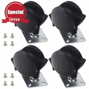 KitchenKipper 4-Pack 69828 Locking Caster Compatible with Weber Spirit 200/300 Series Gas Grills (2013-2017/2019)-2 Heavy Duty Fixed Locking casters with mounting Plates and 8 Screws