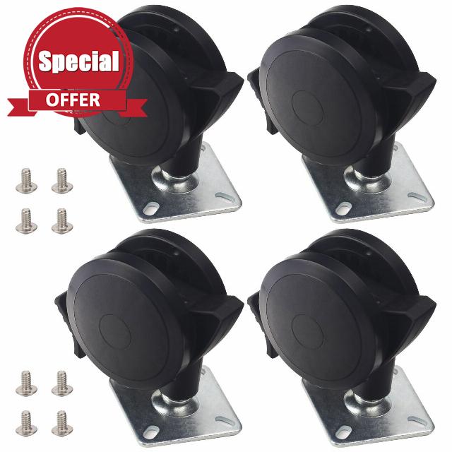 KitchenKipper 4-Pack 69828 Locking Caster Compatible with Weber Spirit 200/300 Series Gas Grills (2013-2017/2019)-2 Heavy Duty Fixed Locking casters with mounting Plates and 8 Screws