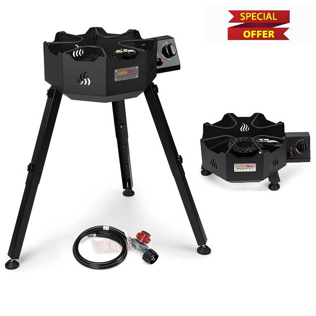 ONLYFIRE UPGRADED Portable Wok Burner with Adjustable Removable Legs