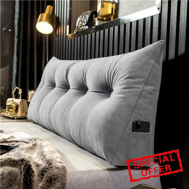 OmerSa Triangular Headboard Pillow Wedge Pillow for Headboard Gap Headboard Pillow Twin Daybed Pillows Backrest Pillow with Side Pockets