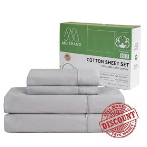 MEISHANG 600 Thread Count Cotton Sheets Queen Size