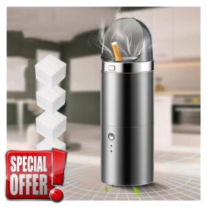 Handheld Car Ashtray with Lid Auto Vehicle Cigarette Ashtray with USB Rechargeable