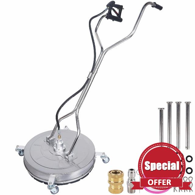 Biswing 24" Pressure Washer Surface Cleaner with Dual Handle & 4 Wheels