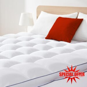 COZYART Queen Mattress Topper Extra Thick Cooling Mattress Pad Cover for Back Pain Breathable Pillow Top Mattress Topper 5D Snow Down Alternative Overfilled Mattress Protector with 8-21" Deep Pocket