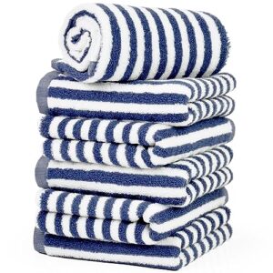 Breton Stripe Hand Towels Set of 6 Pack