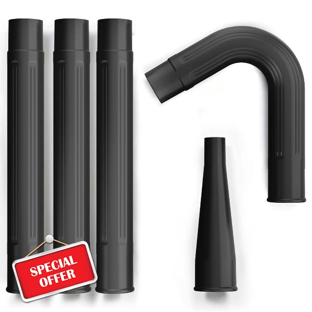 Sealegend Gutter Cleaning Kit Leaf Vacuum Attachment 2 1/2-inch Wet/Dry Shop Vac Accessories for Cleaning Gutter from The Ground Gutter Cleaning Tools with 3Pcs Extension Wands
