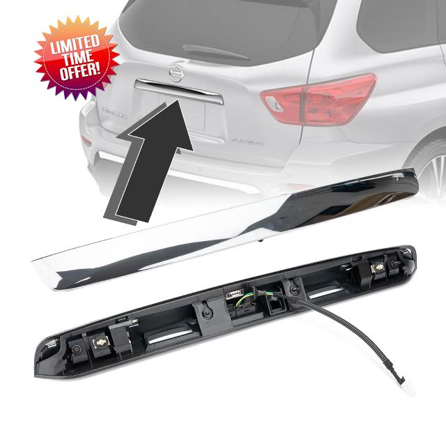 GEATaaT 90810-9PG0A Rear Tailgate Chrome Handle Garnish Finisher Molding Compatible with 2013-2019 Nissan Pathfinder