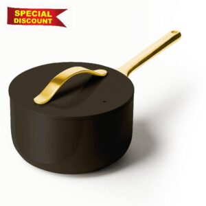 Caraway Nonstick Ceramic Sauce Pan with Lid (3 qt) - Non Toxic