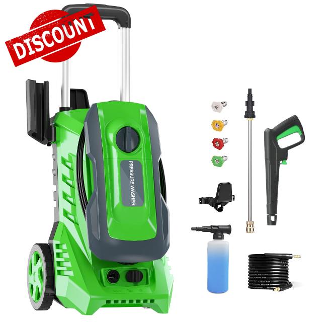 Electric Pressure Washer - 4000 PSI 2.6 GPM Power Washer Electric Powered with 25 FT Hose 4 Interchangeable Nozzle & Foam Cannon