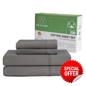 MEISHANG 600 Thread Count Cotton Sheets Queen Size