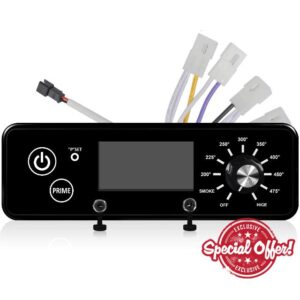 Upgrade AC03P9 BBQ Square Digital Thermostat Controller Board Compatible with Pit Boss P9/PB440D2/PB1150G/PB850G/PB550G/PB820/Pro 1100 Pellet Grills with Display Adjustable Temperature 200℉ to 475℉